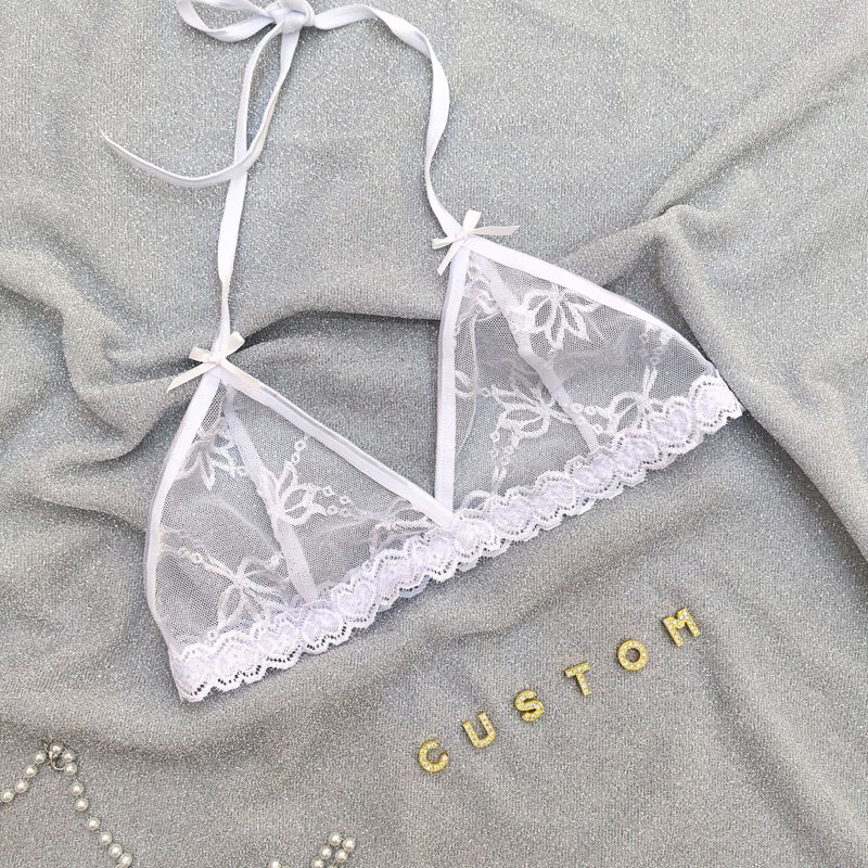 Custom Lingerie Set For Women Thong Panties Bra Set With Name Rhinestone Customized Thongs Personalized G-String Jewelry Gift