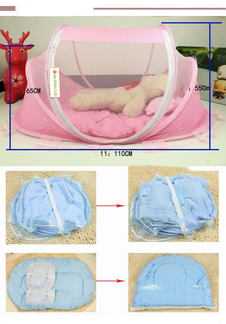 Foldable  Baby Bed Net With Pillow Net 2pieces Set - FlashesVente