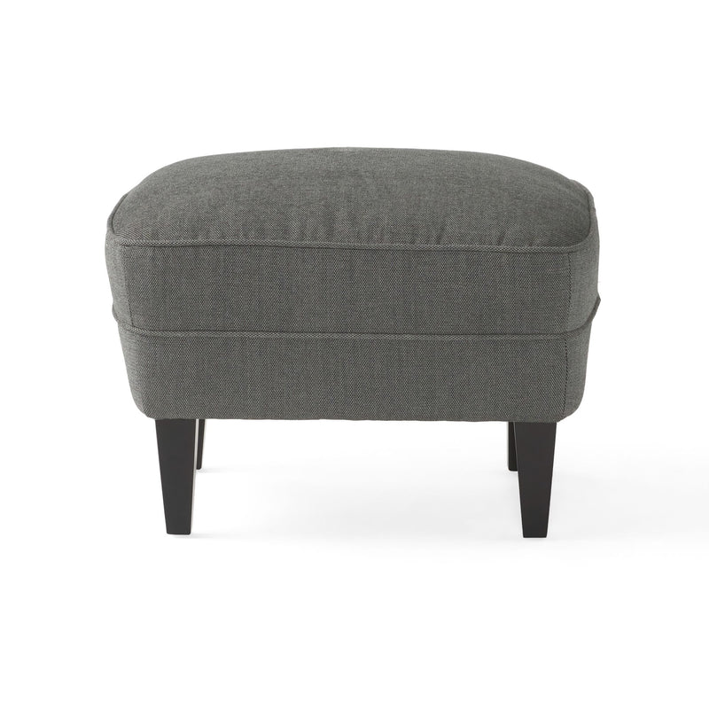 Fauteuil Club Gris Moderne & Ottoman