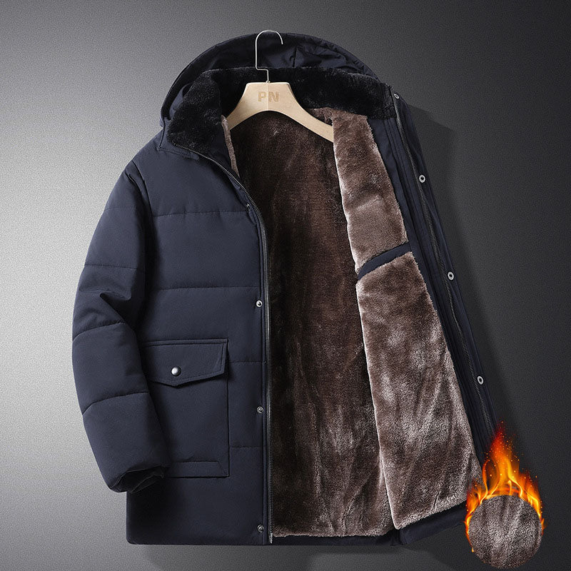 Manteau Homme Hiver - Chaud, Capuche Amovible, Grande Taille, Style Business