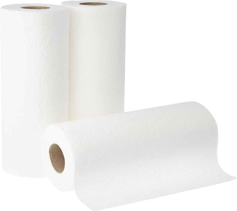 Marque Amazon - Presto! Essuie-tout TAD, Extra Absorbant, 32 Rouleaux (8 Paquets de 4), 51 Feuilles par Rouleau, Essore et Réutilise, Certifié FSC, Blanc - FlashesVente