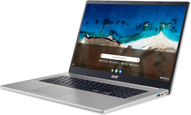 ACER Chromebook 317 CB317-1H-C7TP Ordinateur Portable 17,3'' Full HD, PC Portable (Intel Celeron N4500, RAM 8 Go, 128 Go eMMC, Intel UHD Graphics, Chrome OS), Laptop Gris Argenté - FlashesVente