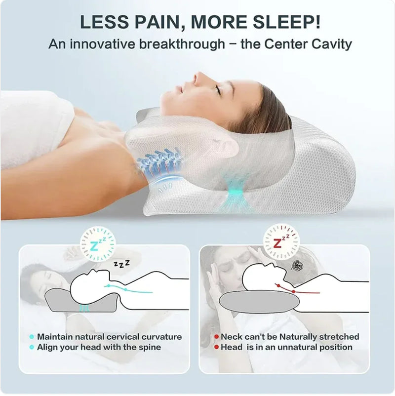 2-in-1 Memory Foam Cervical Pillow - FlashesVente