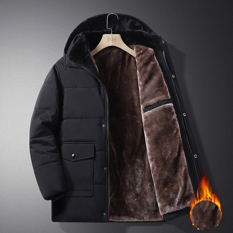 Manteau Homme Hiver - Chaud, Capuche Amovible, Grande Taille, Style Business