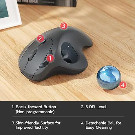 Wireless Trackball Ergonomic Mouse - FlashesVente