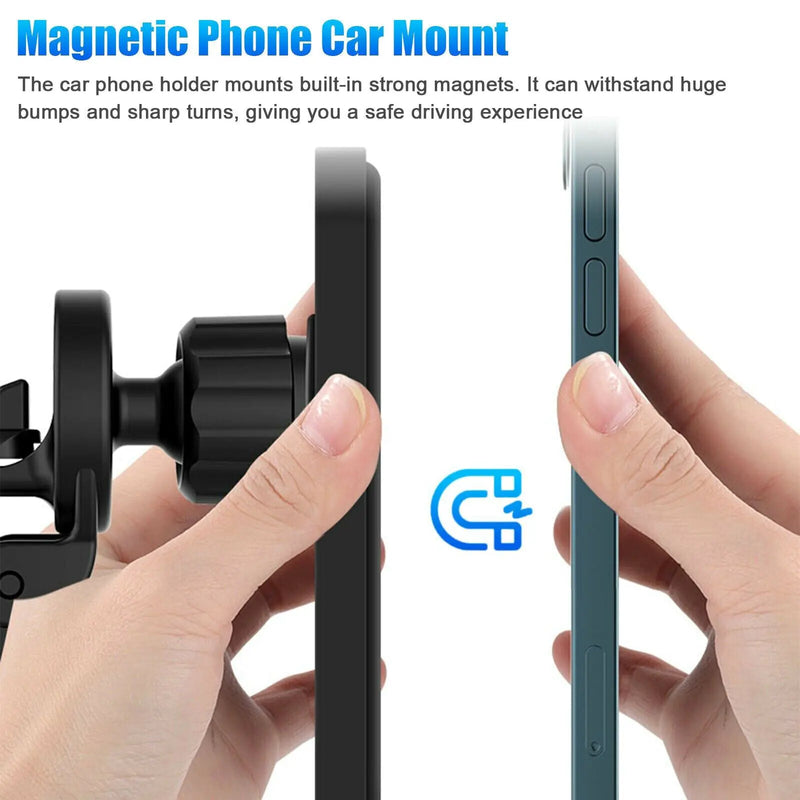 Magnetic Wireless Charger Car Mount Holder For iPhone 12 13 14 Pro Max MagSafe - FlashesVente