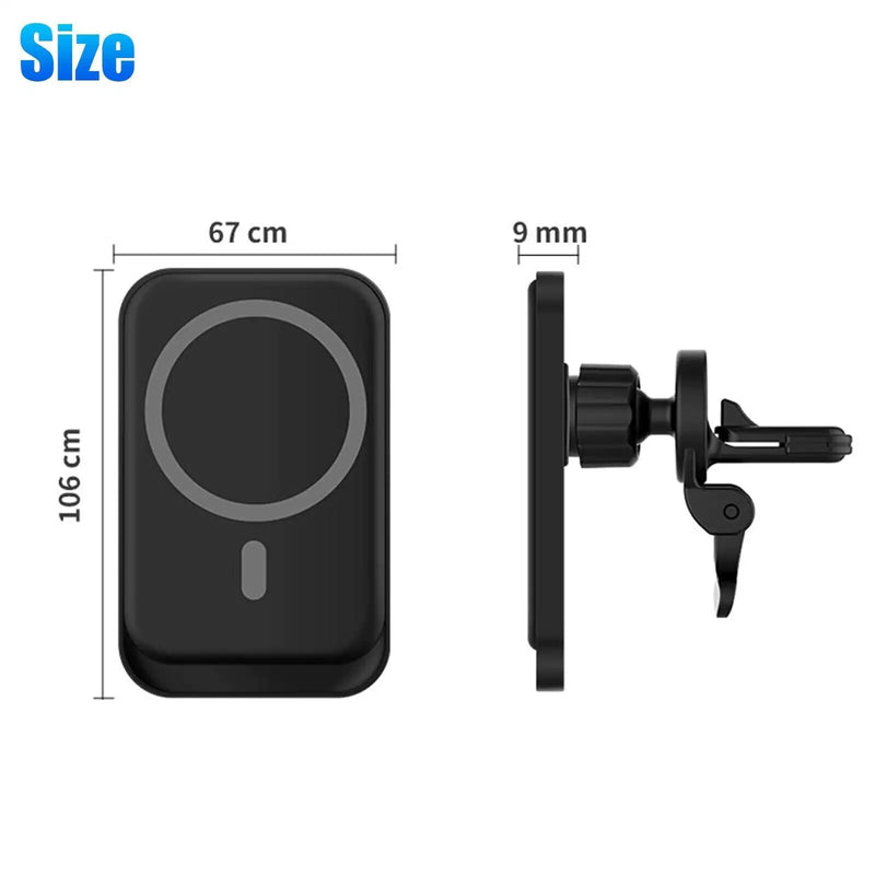 Magnetic Wireless Charger Car Mount Holder For iPhone 12 13 14 Pro Max MagSafe - FlashesVente