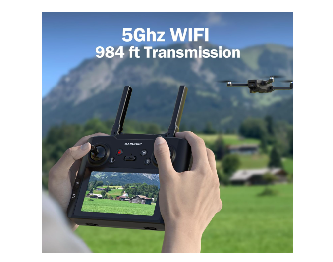 K600 GPS Drone avec Caméra 4K, télécommande avec UHD écran, Drone Pliable Résistant au Vent avec Carte SD, Drone avec Valise de Transport, vol Stationnaire Automatique Convient aux Adultes - FlashesVente