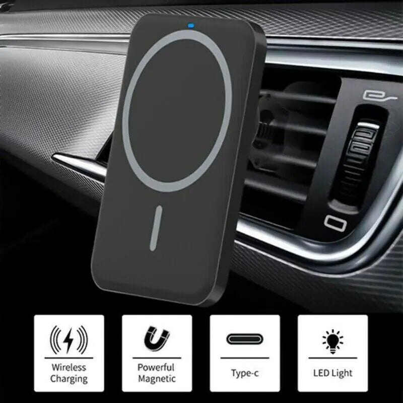 Magnetic Wireless Charger Car Mount Holder For iPhone 12 13 14 Pro Max MagSafe - FlashesVente