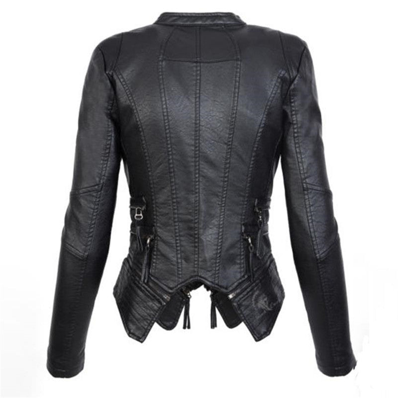 Veste en similicuir PU pour femme, style gothique et motard