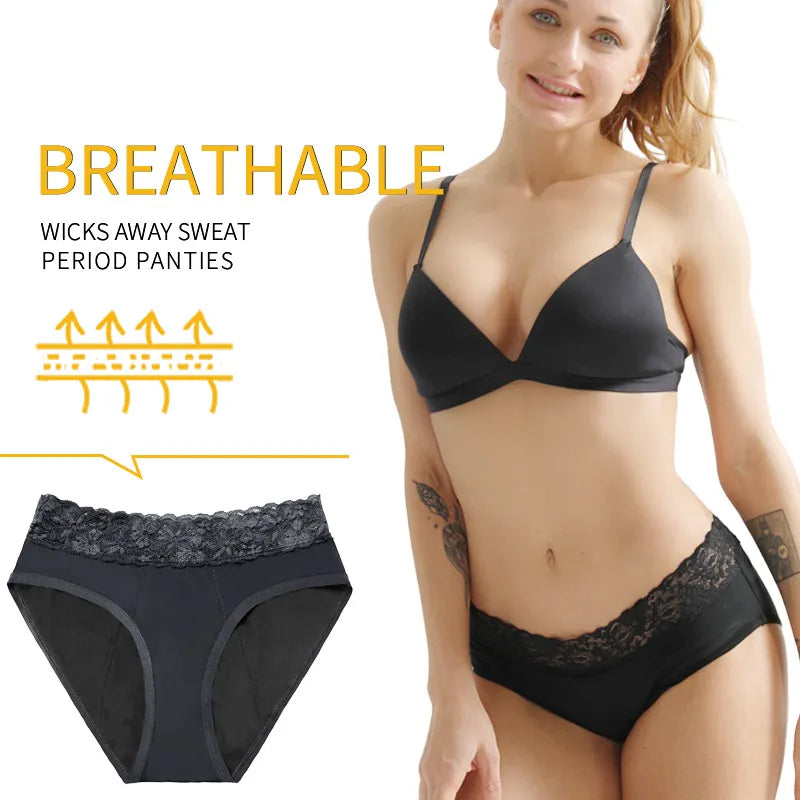 Four-Layer Lace Sanitary Panty - FlashesVente