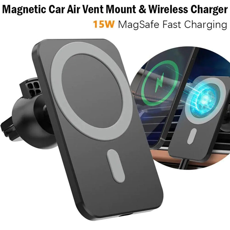 Magnetic Wireless Charger Car Mount Holder For iPhone 12 13 14 Pro Max MagSafe - FlashesVente