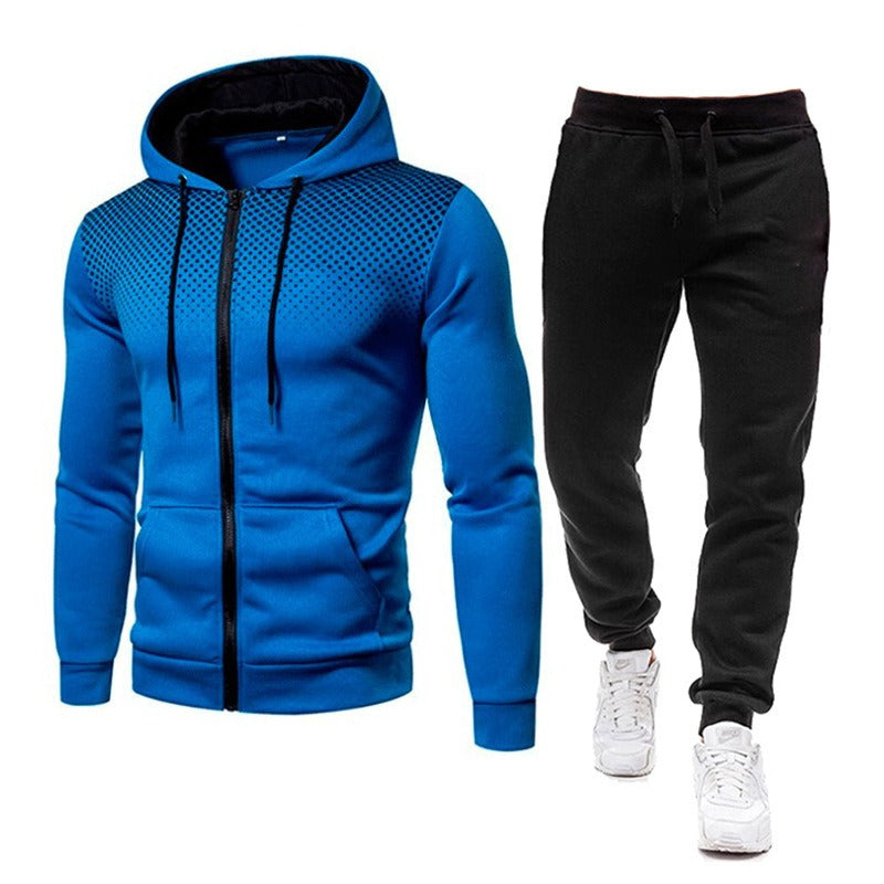 Découvrez notre nouvel ensemble de pantalon et sweat à capuche pour hommes. Idéal pour le sport et les loisirs en automne et hiver, fabriqué en polycoton pour plus de confort.

Balise