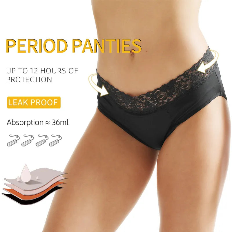 Four-Layer Lace Sanitary Panty - FlashesVente