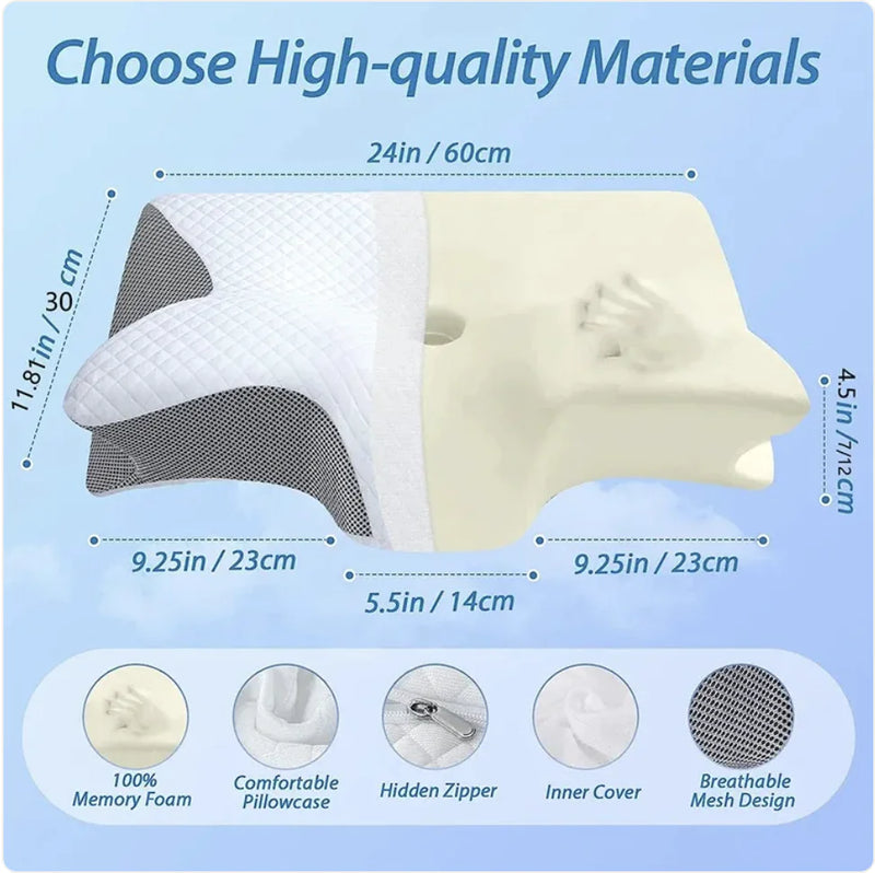 2-in-1 Memory Foam Cervical Pillow - FlashesVente